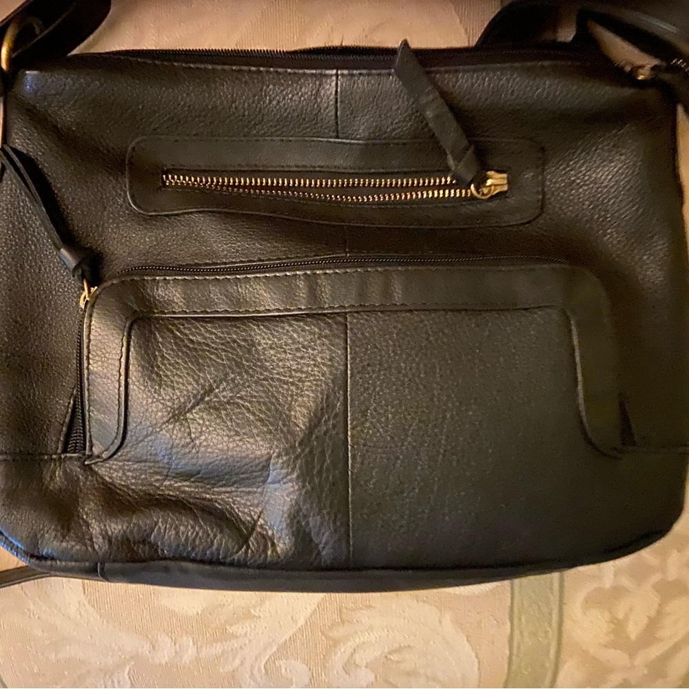 Black Leather Tote Bag
